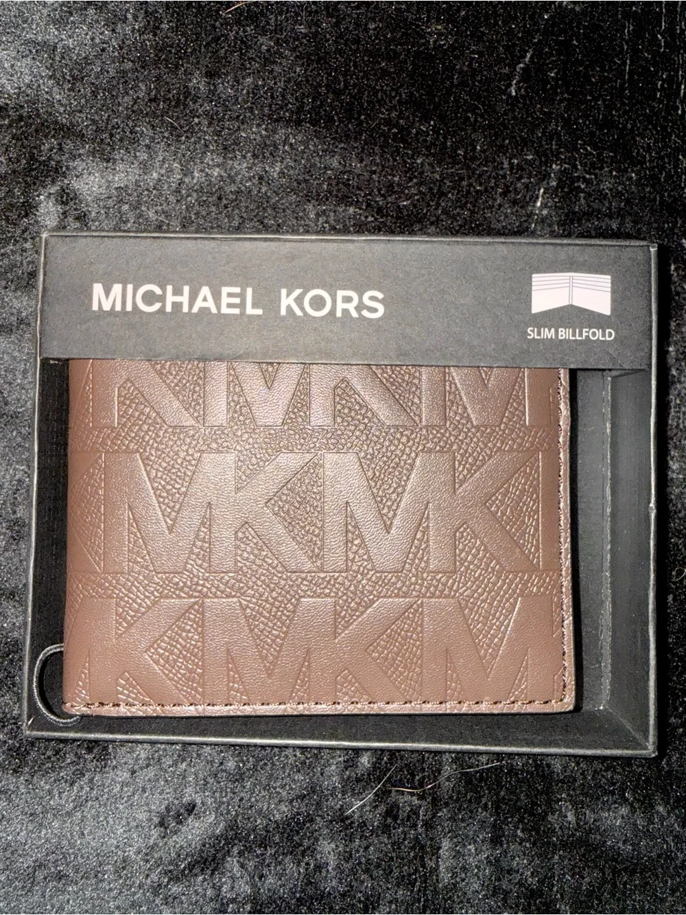 Michael Kors Embossed MK Slim Billfold - Brown